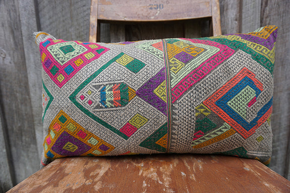 Annalise - Vintage Laotian Silk Textile Pillow