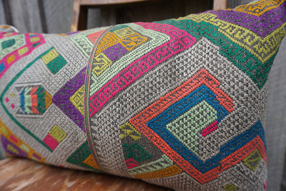 Annalise - Vintage Laotian Silk Textile Pillow