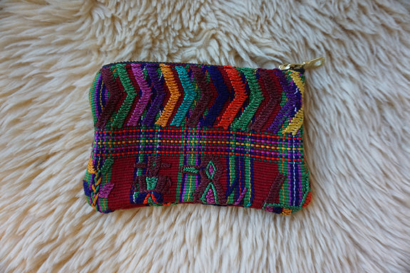 Zippered Pouch made from Guatemalan Textile - #271