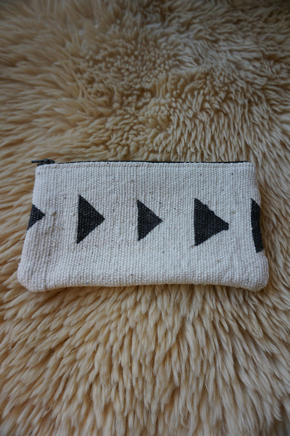 Zippered Pouch made from African Mudcloth - #259