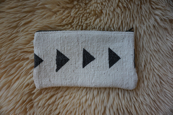 Zippered Pouch made from African Mudcloth - #259