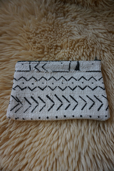 Zippered Pouch made from African Mudcloth - #256