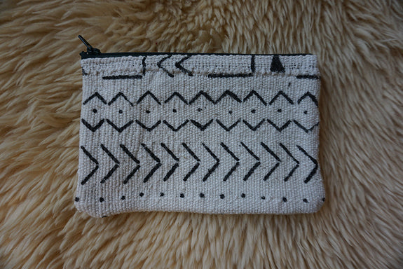Zippered Pouch made from African Mudcloth - #256