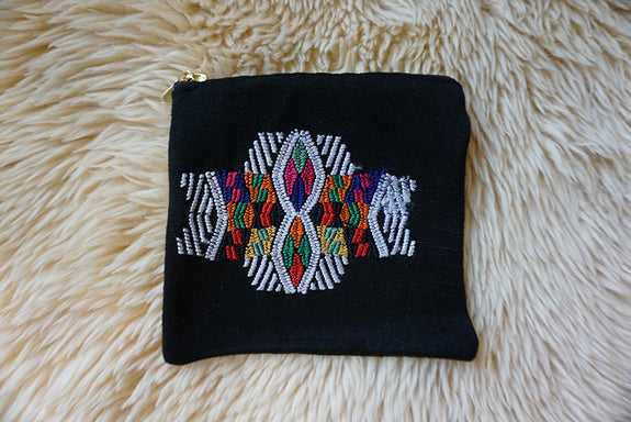 Zippered Pouch made from Guatemalan Huipil - #269