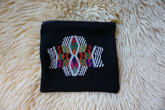 Zippered Pouch made from Guatemalan Huipil - #269