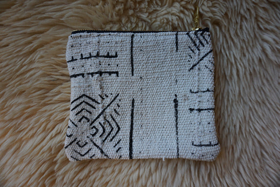 Zippered Pouch made from African Mudcloth - #265