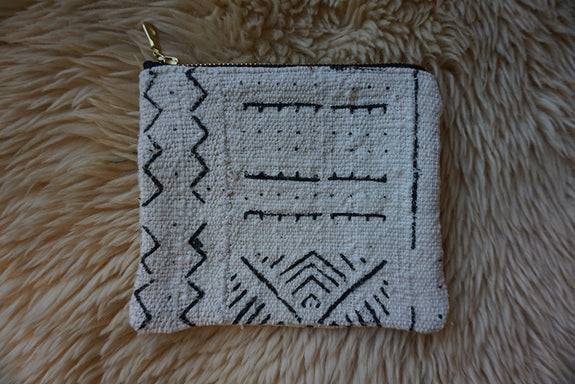 Zippered Pouch made from African Mudcloth - #265