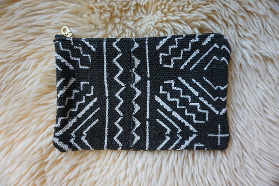 Zippered Pouch made from African Mudcloth - #266