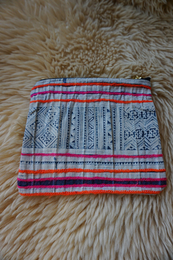 Zippered Pouch made from Vintage Thai Hmong Textile - #261