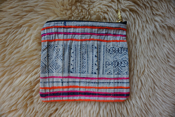 Zippered Pouch made from Vintage Thai Hmong Textile - #261