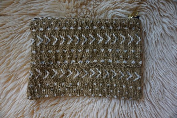 Zippered Pouch made from African Mudcloth - #268