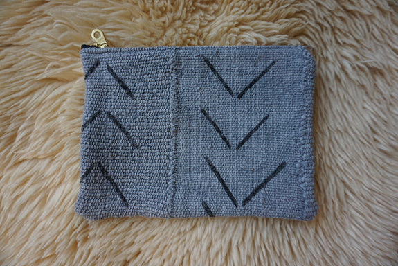 Zippered Pouch made from African Mudcloth - #262