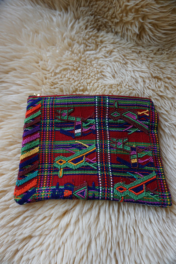 Zippered Pouch made from Guatemalan Textile - #270
