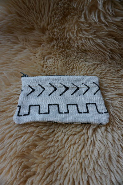 Zippered Pouch made from African Mudcloth - #285