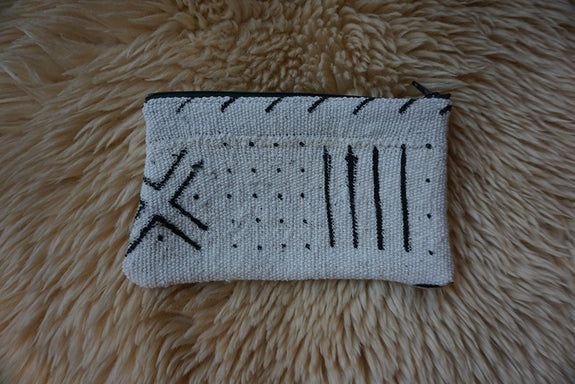 Zippered Pouch made from African Mudcloth - #285