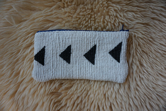 Zippered Pouch made from African Mudcloth - #284