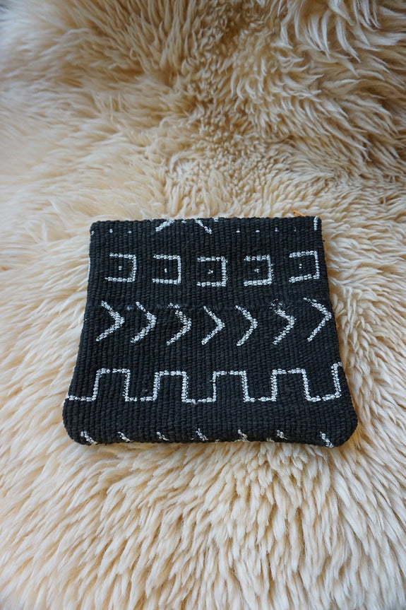 Zippered Pouch made from African Mudcloth - #283