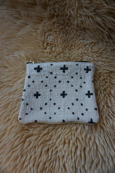 Zippered Pouch made from African Mudcloth - #282