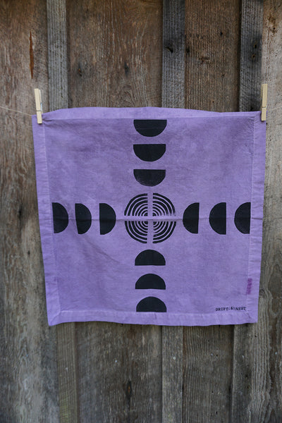 Naturally Dyed + Blockprinted Set/2 Napkins - Purple