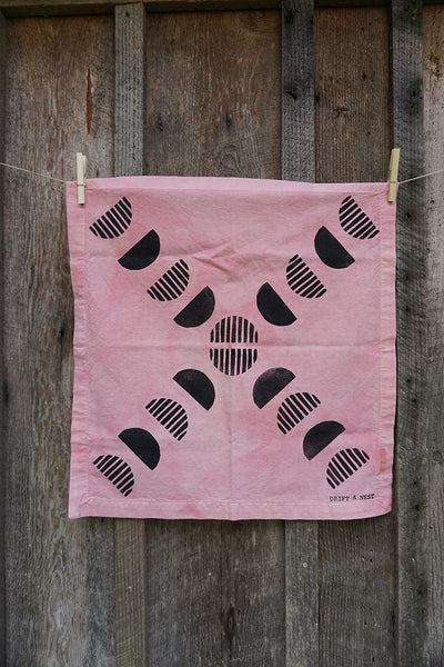 Naturally Dyed + Blockprinted Set/2 Napkins - Pink
