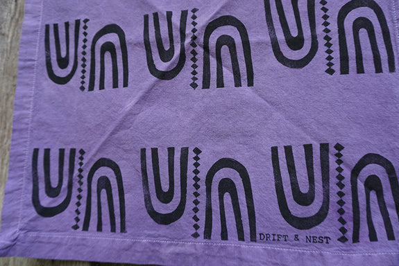 Naturally Dyed + Blockprinted Set/2 Napkins - Purple