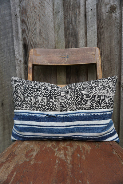 Cali - Vintage African Indigo with Blockprint Pillow