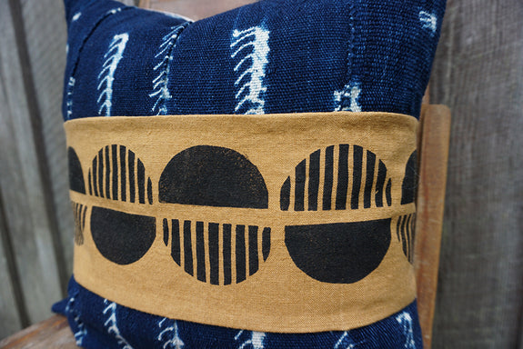 Ayana - Blockprint with Vintage African Indigo Pillow