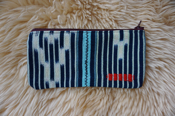 Zippered Pouch made from Vintage African Baule Textile - #287