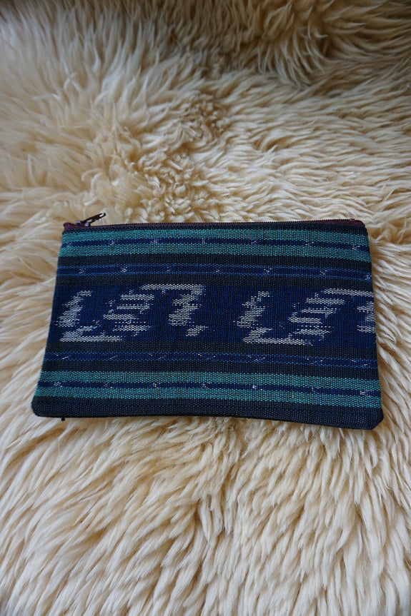 Zippered Pouch made from Indonesian Ikat Textiles - #288