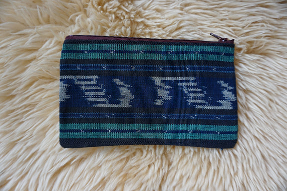 Zippered Pouch made from Indonesian Ikat Textiles - #288