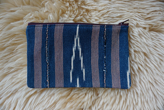 Zippered Pouch made from Vintage African Baule Textile - #290