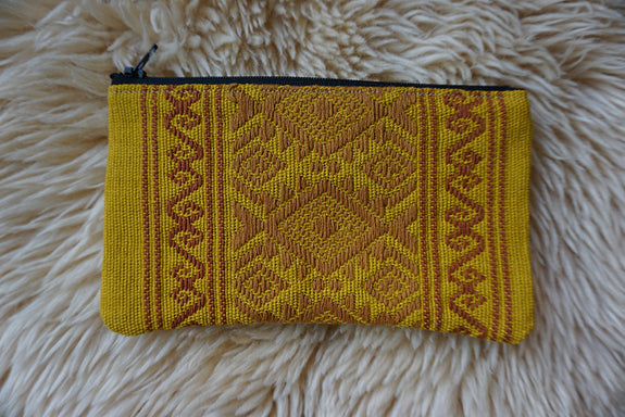 Zippered Pouch made from Bright Mexican Textile - #292