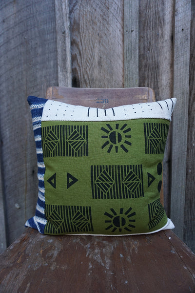 Wilder - Blockprint with African Mudcloth and Vintage Indigo Pillow