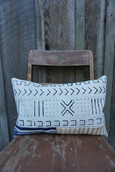 Frances - African Mudcloth and Vintage Indigo Pillow