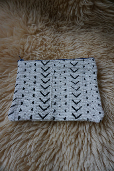 Zippered Pouch made from African Mudcloth - #324