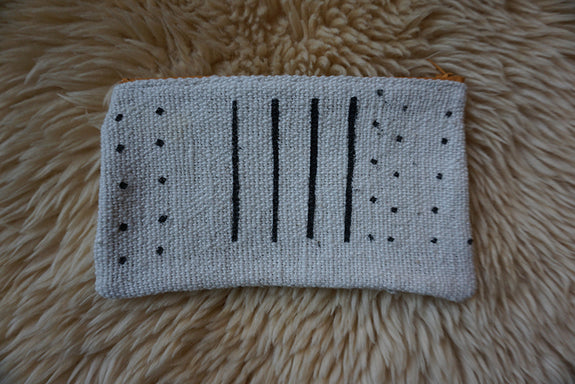 Zippered Pouch made from African Mudcloth - #301