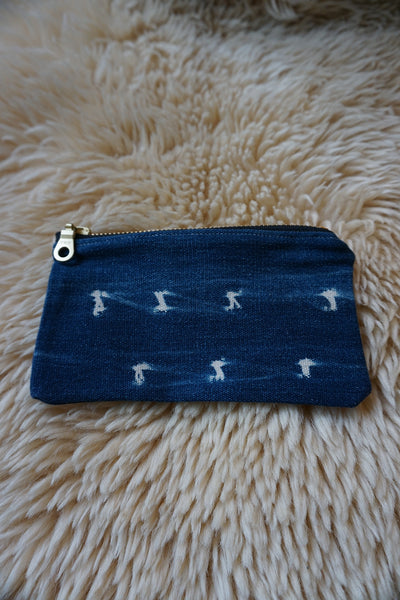 Zippered Pouch made from Vintage African Indigo - #311