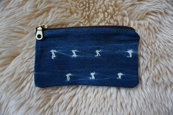 Zippered Pouch made from Vintage African Indigo - #311