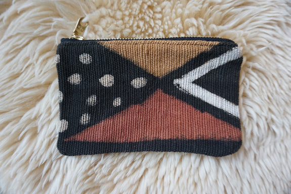 Zippered Pouch made from African Mudcloth - #326
