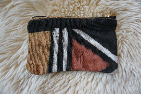 Zippered Pouch made from African Mudcloth - #326