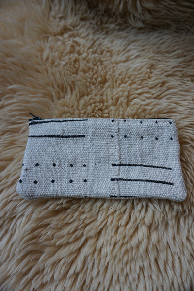 Zippered Pouch made from African Mudcloth - #325