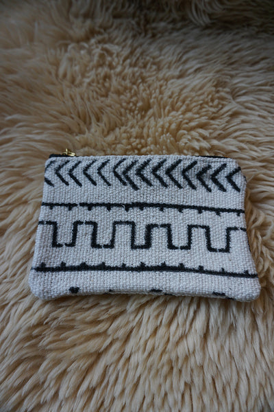 Zippered Pouch made from African Mudcloth - #307
