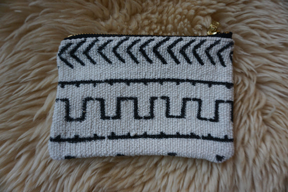 Zippered Pouch made from African Mudcloth - #307