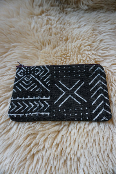 Zippered Pouch made from African Mudcloth - #319