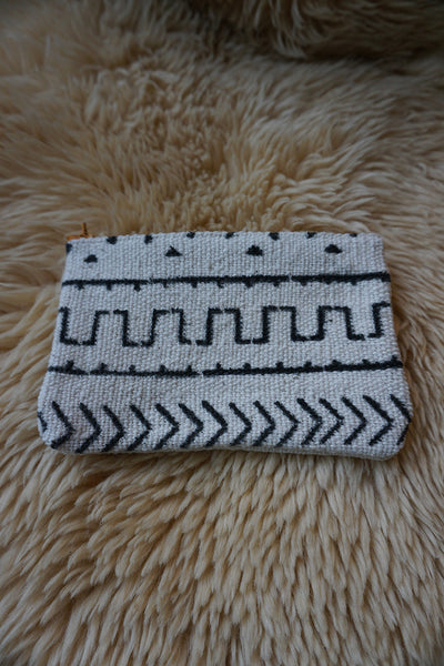 Zippered Pouch made from African Mudcloth - #316
