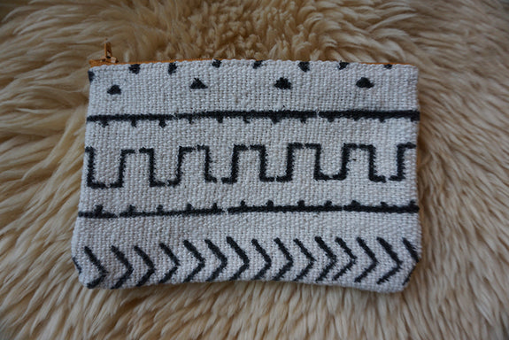 Zippered Pouch made from African Mudcloth - #316