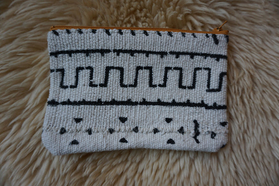 Zippered Pouch made from African Mudcloth - #316