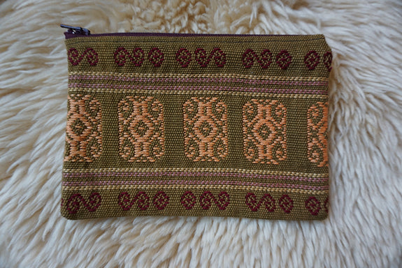 Zippered Pouch made from Mexican Textile - #328