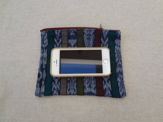 Handwoven Colourful Zippered Pouch made from a Traditional Guatemalan Corte - #117
