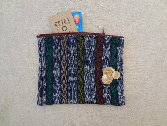 Handwoven Colourful Zippered Pouch made from a Traditional Guatemalan Corte - #117